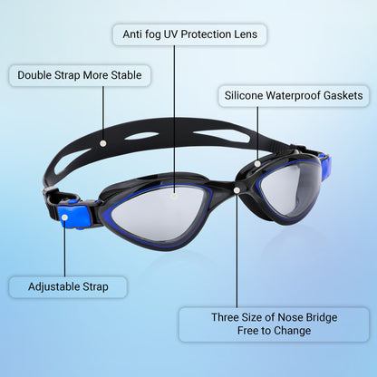 Adult Swimming Goggles – Anti-Fog UV Protection Swim Goggles for Men & Women