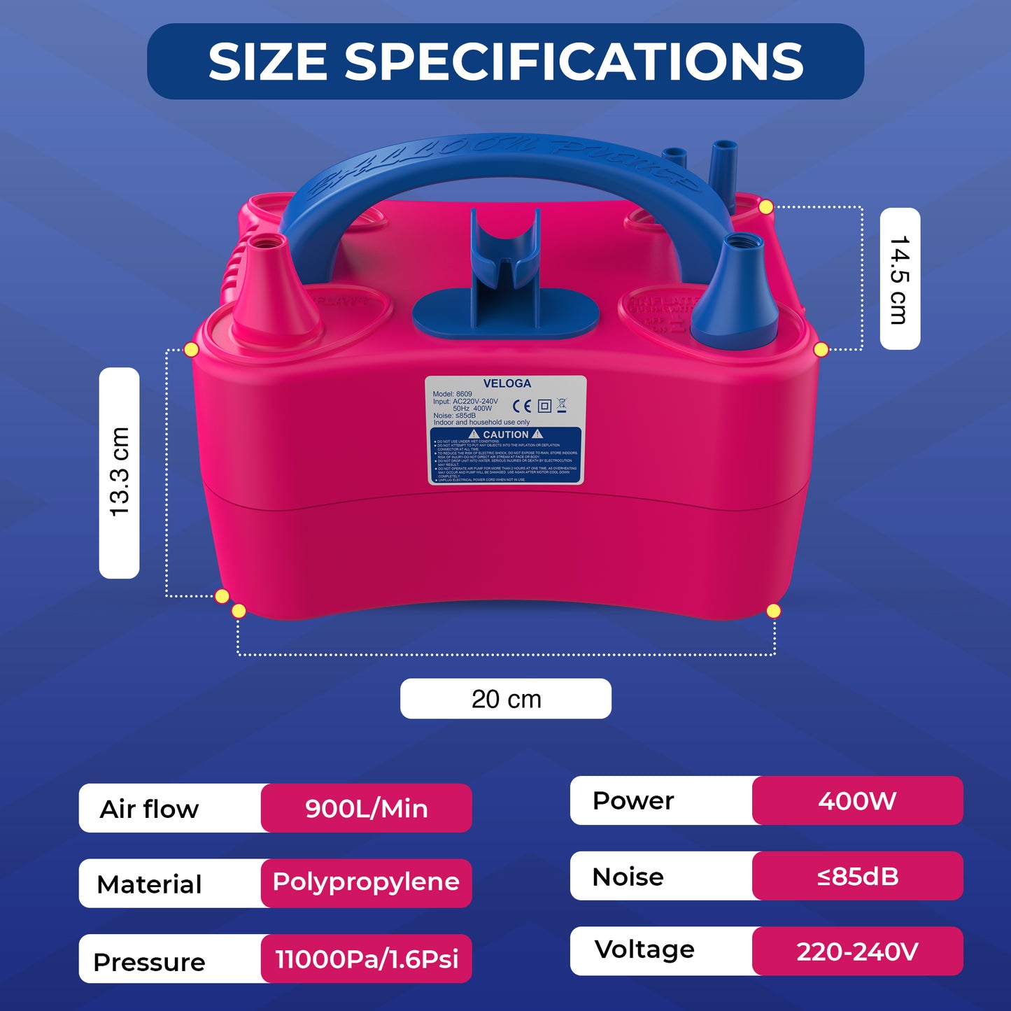 Electric Balloon Pump – Powerful Dual Nozzle Balloon Air Pump for Parties & Events