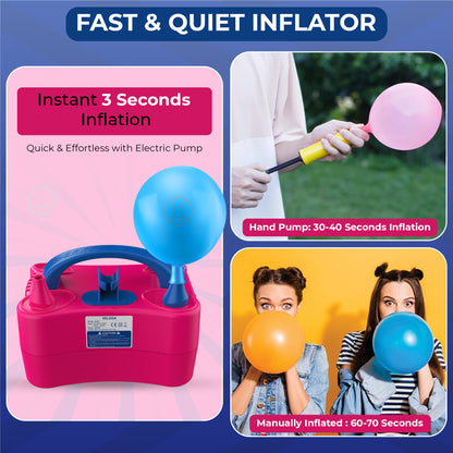 Electric Balloon Pump – Powerful Dual Nozzle Balloon Air Pump for Parties & Events