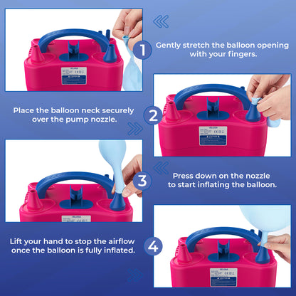 Electric Balloon Pump – Powerful Dual Nozzle Balloon Air Pump for Parties & Events