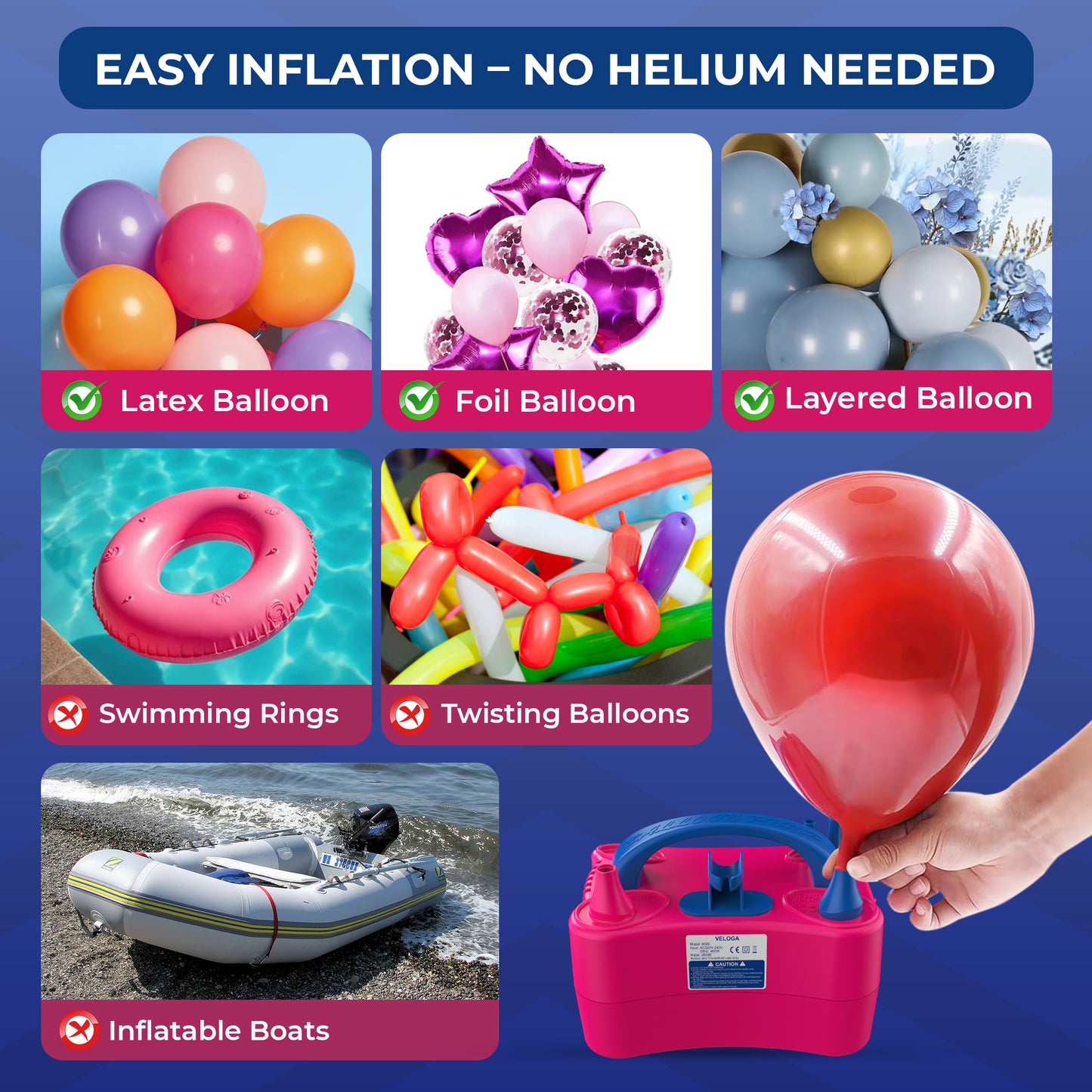 Electric Balloon Pump – Powerful Dual Nozzle Balloon Air Pump for Parties & Events