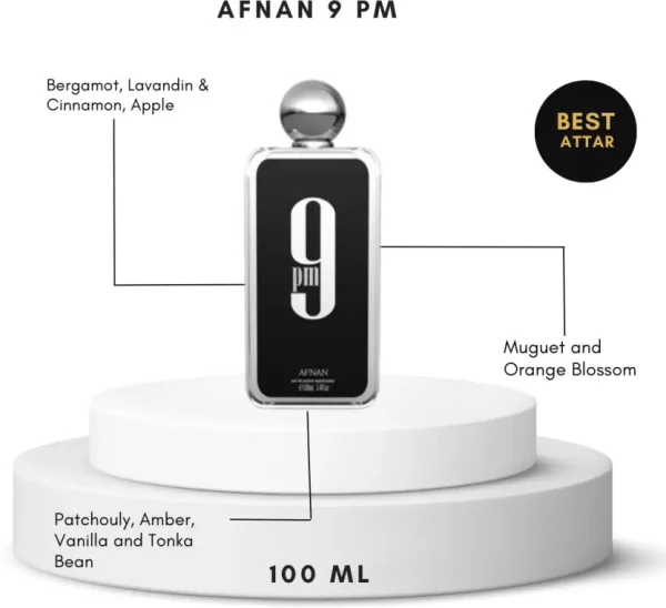 Afnan 9 PM Eau de Parfum (100ml) Perfume Spray