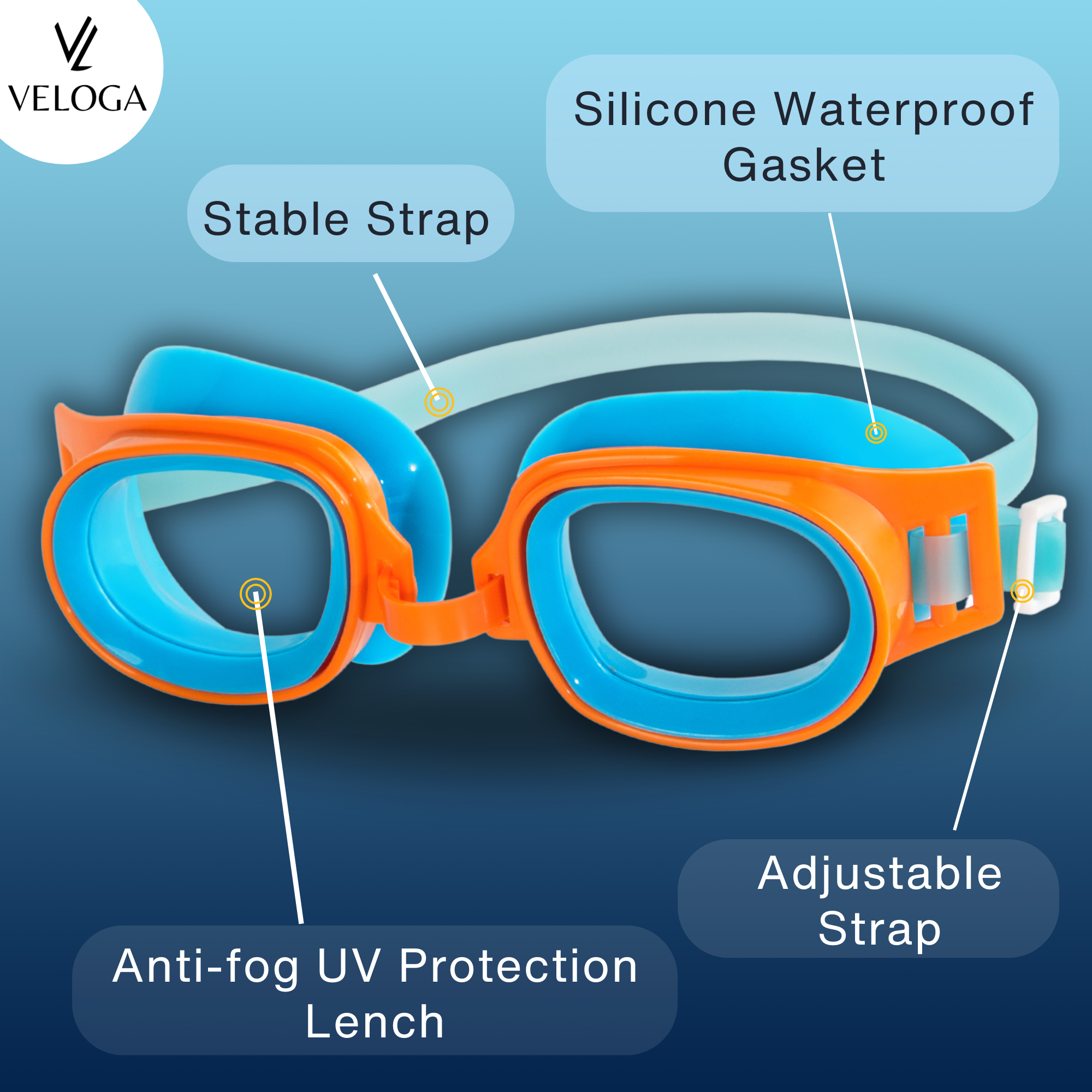 Kids Swimming Goggles – Anti-Fog, UV Protection, Leakproof 3-14 Yrs - Image 2