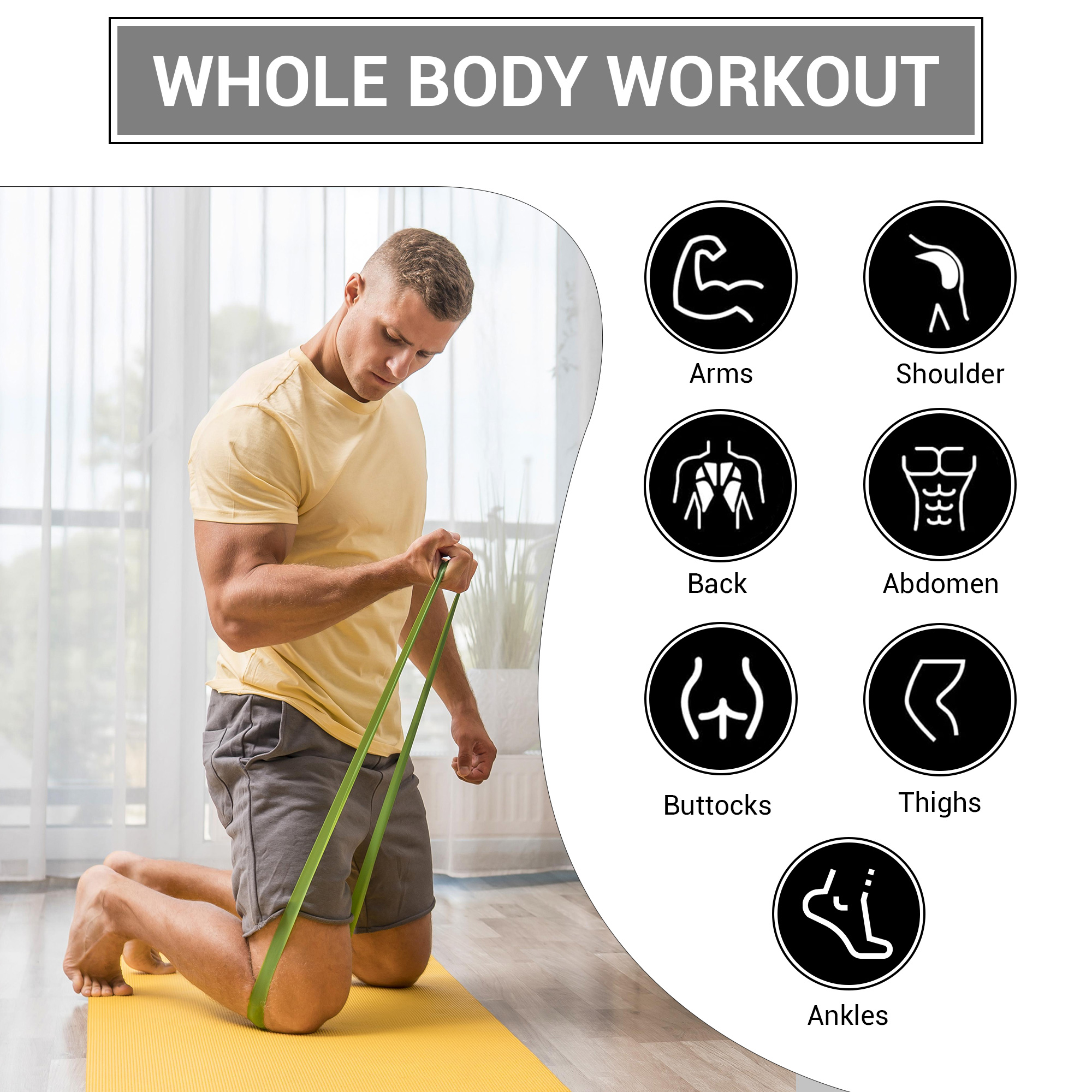 Resistance Bands Set of 5 – Skin-Friendly Exercise Loop Bands with 5 Strength Levels for Home, Gym, Yoga & Full-Body Workouts - Image 3